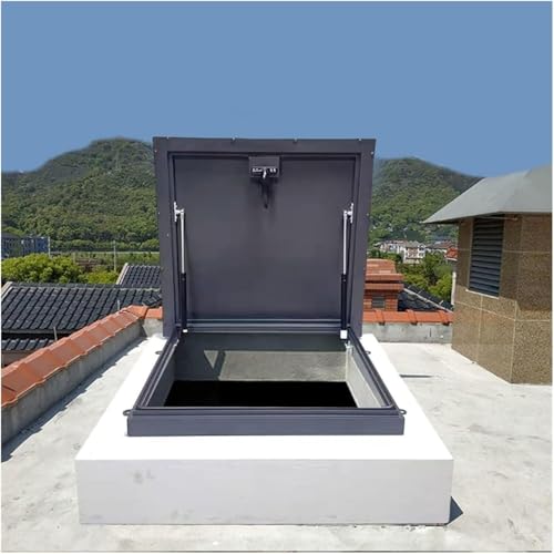 CwccLSH Dachluken Metall-Dachlukenabdeckung, regensichere Schacht-/Kellerausgangsabdeckung, rechteckige Dachfensterabdeckung(55 * 55cm) von CwccLSH