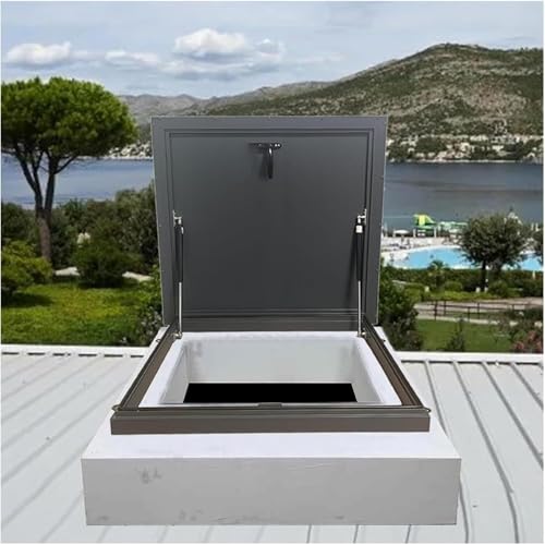 CwccLSH Dachluken Metall-Dachlukenabdeckung, regensichere Schacht-/Kellerausgangsabdeckung, rechteckige Dachfensterabdeckung(65 * 65cm) von CwccLSH