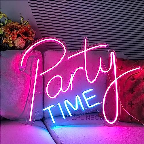 CwccLSH Leuchtschilder Party Time Anpassbares LED-Neonschild, Wandbehang-Acryl-Nachtlampe(60x52cm) von CwccLSH