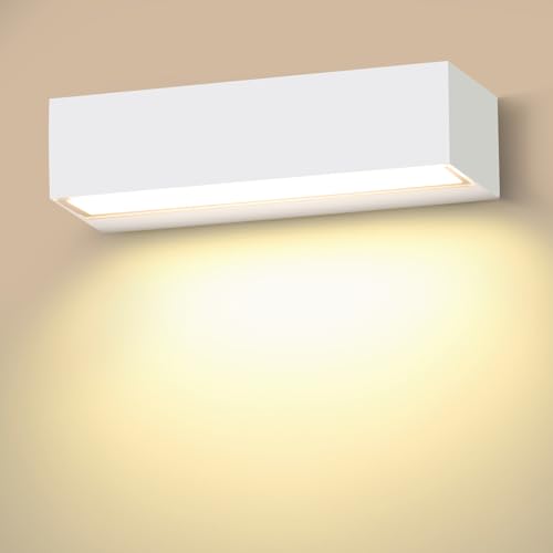 Cwycfw 12W LED Wandleuchten Innen/Außen 20Cm Moderne Wandlampen Warmweiß 3000K Weiß Außenwandleuchten LED IP65 Wasserdichte von Cwycfw