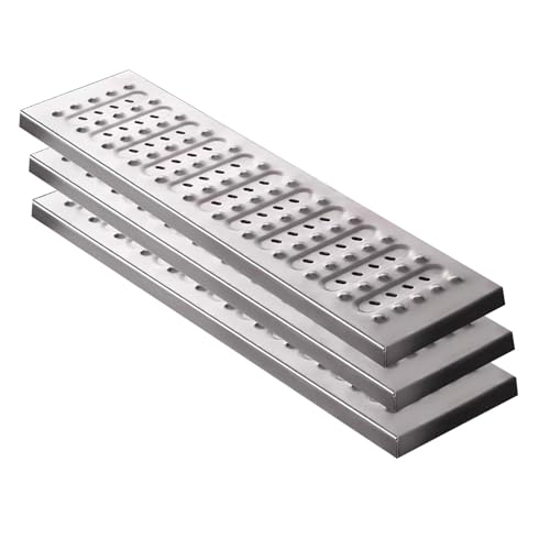 3Er-Pack Edelstahl-Abflussgitter, Schachtabdeckung Und Rahmen Mit Sockel, Geeignet FüR StraßEn, Einfahrten, KüChen Und ParkpläTze.(58x15x2.5cm/23x6x1") von Cxlly