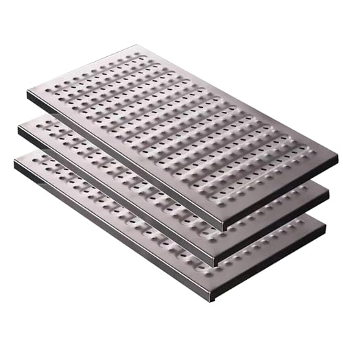 3Er-Pack Edelstahl-Abflussgitter, Schachtabdeckung Und Rahmen Mit Sockel, Geeignet FüR StraßEn, Einfahrten, KüChen Und ParkpläTze.(58x30x2.5cm/23x12x1") von Cxlly