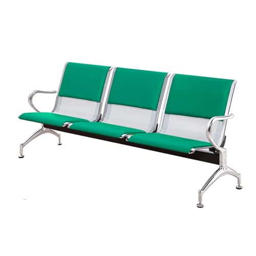 Cxlly 3-Sitzer-BüRo-Empfangsstuhl FüR Wartezimmer – GäSte- Und EmpfangsstüHle FüR Friseursalons, FriseurbäNke, FlughäFen, Banken, Hallen, Besucher GäSte, Pu-Leder, BüRosofa(Green) von Cxlly