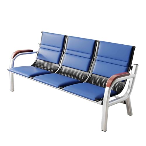 Cxlly 3-Sitzer-Wartezimmerbank – Wartezimmerstühle mit Armlehnen, Wartebereichsstühle für Flughäfen, Geschäftshäuser und Krankenhäuser(Blue) von Cxlly