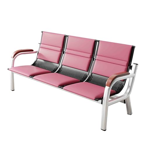 Cxlly 3-Sitzer-Wartezimmerbank – Wartezimmerstühle mit Armlehnen, Wartebereichsstühle für Flughäfen, Geschäftshäuser und Krankenhäuser(Pink) von Cxlly