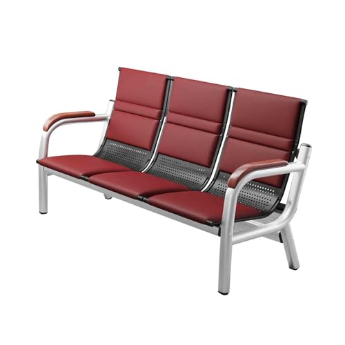 Cxlly 3-Sitzer-Wartezimmerbank – Wartezimmerstühle mit Armlehnen, Wartebereichsstühle für Flughäfen, Geschäftshäuser und Krankenhäuser(Red) von Cxlly