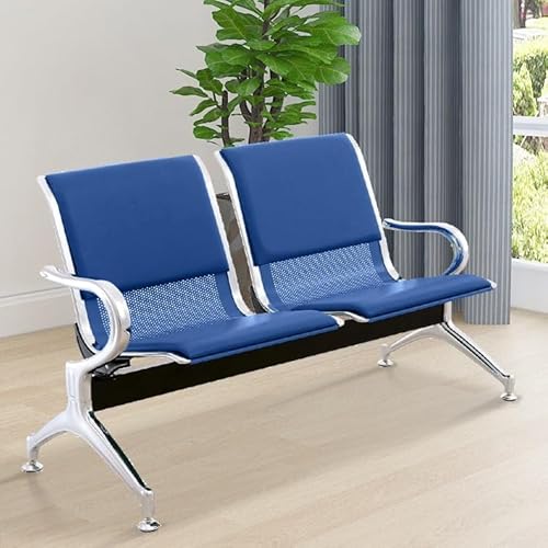 Cxlly Wartezimmerstuhl Mit Armlehnen – Flughafen-EmpfangsstüHle, 2-Sitzer, BüRo-GäStestüHle & EmpfangsstüHle FüR BüRo, Business, Bank(Blue) von Cxlly