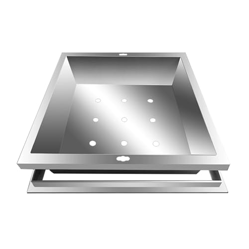 Quadratischer Edelstahl-KläRgrubendeckel, Integrierter Kanaldeckel, Rasenschachtdeckel Mit EntwäSserungslöChern, FüR GrüNanlagen, Parks Und RasenfläChen(70cm/28") von Cxlly