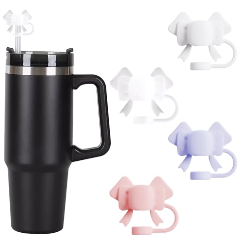 Cxqbsmy 4 Stück Stanley Strohhalm Abdeckung, Wiederverwendbar Silikon Strohhalm Abdeckung Kappe für Stanley Cup 30/40 oz 10 mm Strohhalm Deckel für Stanley Cup, Stanley Cup Strohhalm Aufsatz von Cxqbsmy