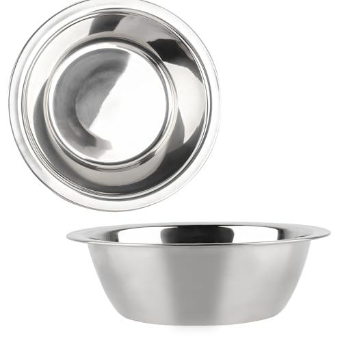 2 Stück Dick Edelstahl Hundenapf Food Grade Safe Haustier Katze & Hunde Futternäpfe und Wassernäpfe leicht zu reinigen (Breitrand 16.5cm/6.5in) von Cxryrzhe