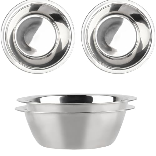 4 Stück Dick Edelstahl Hundenapf Food Grade Safe Haustier Katze & Hunde Futternäpfe und Wassernäpfe leicht zu reinigen (Breitrand 16.5cm/6.5in) von Cxryrzhe