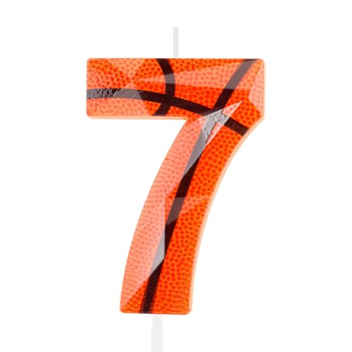 Geburtstagskerzen, 3D-Basketball-Zahl 7, Orange, 7. Geburtstag, Premium-Wachs und 3D-Diamant-Design, Basketball-Thema, Kuchendekoration, Dekoration für Jungen, Mädchen, Kinder, Geburtstag, Party Geburtstagskerzen, 3D-Basketball-Zahl 7, Orange, 7. Geburtstag, Premium-Wachs und 3D-Diamant-Design, Basketball-Thema, Kuchendekoration, Dekoration für Jungen, Mädchen, Kinder, Geburtstag, Party von Cxryrzhe