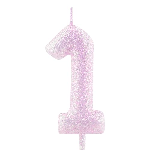 Geburtstagskerzen Nummer 1 rosa violett Glitter Geburtstag Kerze Kuchen Topper Dekorationen für Party-Feier-Dekor-Zubehör Geburtstagskerzen Nummer 1 rosa violett Glitter Geburtstag Kerze Kuchen Topper Dekorationen für Party-Feier-Dekor-Zubehör von Cxryrzhe