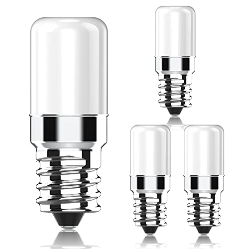 Cxyemt E14 LED Kaltweiß Kühlschranklampe, 2W Ersatz für 15W 20W Halogenlampen,E14 Klein LED Lampen, 170lm, 360° Abstrahlwinkel, LED Leuchtmittel für Kühlschrank,Kleine Vitrine,Nähmaschine, 4er Pack von Cxyemt