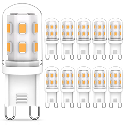 Cxyemt G9 LED Lampen 2W Ersatz Für 20W Halogenlampe Warmweiß 2700K Glühbirnen, AC 220-240V G9 LED Leuchtmittel, Kein Flackern, Nicht Dimmbar, 10er Pack von Cxyemt