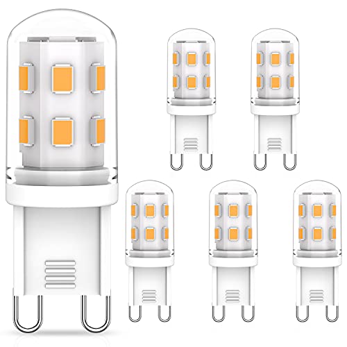 Cxyemt G9 LED Lampen 2W Ersatz Für 20W Halogenlampe Warmweiß 2700K Glühbirnen, AC 220-240V G9 LED Leuchtmittel, Kein Flackern, Nicht Dimmbar, 5er Pack von Cxyemt