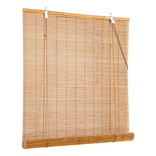Cy.curtain bright Bambus-Jalousie, Bambus-Rollo für den Innenbereich, Jalousien aus Holz, Sonnenschutz und Privatsphäre, für Fenster und Tür, 90 x 250 cm von Cy.curtain bright