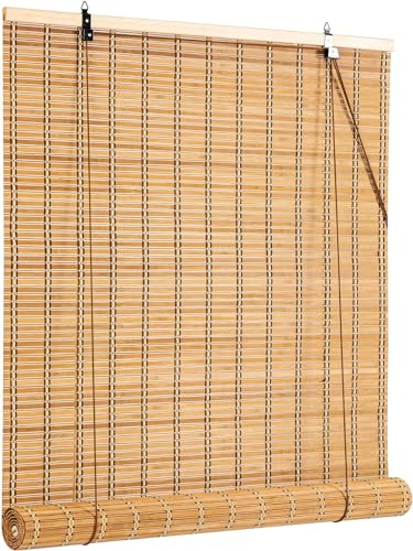 Cy.curtain bright Bambusrollo Bambus Rollo Sonnenschutz und Sichtschutz Rollo,für Fenster Und Türen,Blickdicht,Bambus Jalousien Innen,60x180CM von Cy.curtain bright