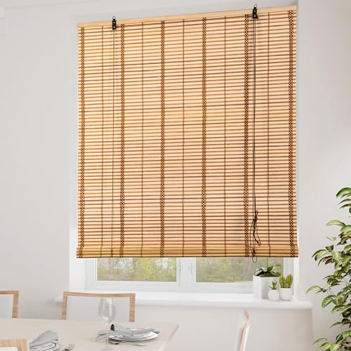 Cy.curtain bright Bambusrollo Bambus Rollo Sonnenschutz und Sichtschutz Rollo,für Fenster Und Türen,Blickdicht,Bambus Jalousien Innen,80x160CM von Cy.curtain bright