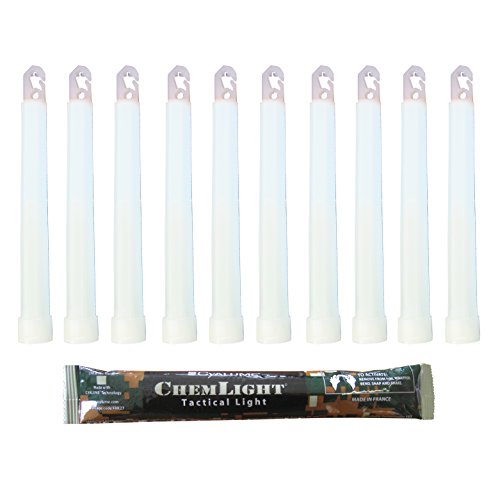 Cyalume Technologies Leuchtstab 15 cm, Original Militärische ChemLight Lightsticks In Weiß (10-er Pack), Hohe Brenndauer Von 8 Stunden, 100% Konform Mit Den NATO-Spezifikationen, SA9-1027078AM von Cyalume