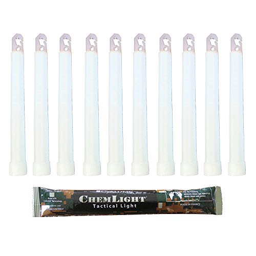 Cyalume Technologies Leuchtstab 15 cm, Original Militärische ChemLight Lightsticks In Weiß (20-er Pack), Hohe Brenndauer Von 8 Stunden, 100% Konform Mit Den NATO-Spezifikationen von Cyalume