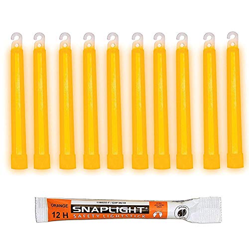 Cyalume SnapLight Knicklichter in Orange (100-er Pack) - 15 cm Glow Sticks mit Haken am Ende - ultra helle Light Sticks mit einer Leuchtdauer von 12 Stunden von Cyalume