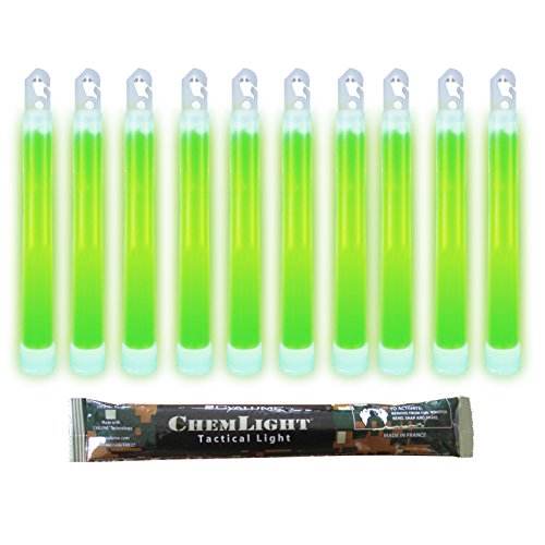 Cyalume Technologies Leuchtstab 15 cm, Original Militärische ChemLight Lightsticks In Grün (10-er Pack), Hohe Brenndauer Von 12 Stunden, 100% Konform Mit Den NATO-Spezifikationen, SA9-1027017AM von Cyalume