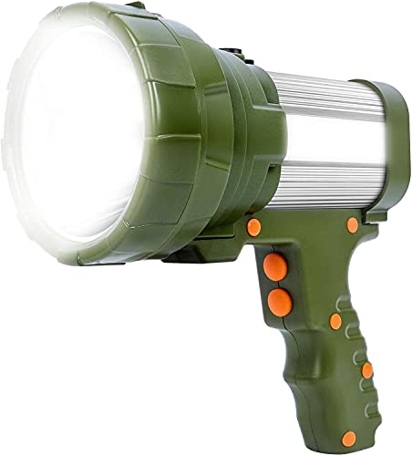 Cybbo LED Handscheinwerfer, Taschenlampe Wiederaufladbar 6500K Super Hell Handlampe IPX4 Wasserdicht 9600mAh Suchscheinwerfer 6 Modi Fernlicht Tragbarer Notfall Laterne für Camping Outdoor Wandern von Cybbo