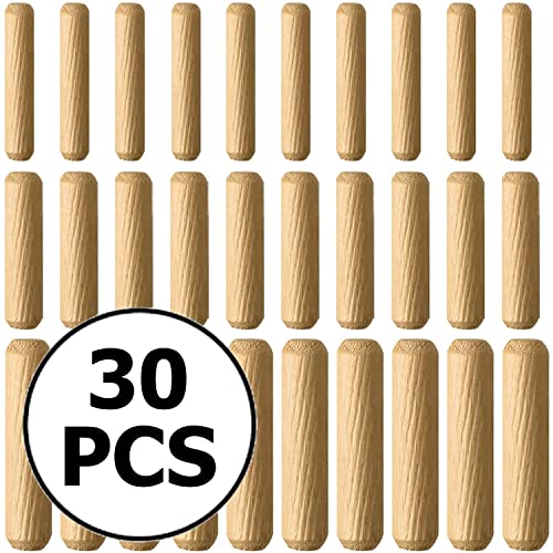 Holzdübel, ofengetrocknet, geriffelt, abgeschrägtes Hartholz, 30 Stück (6 mm-8 mm-10 mm) von Cyber Sales