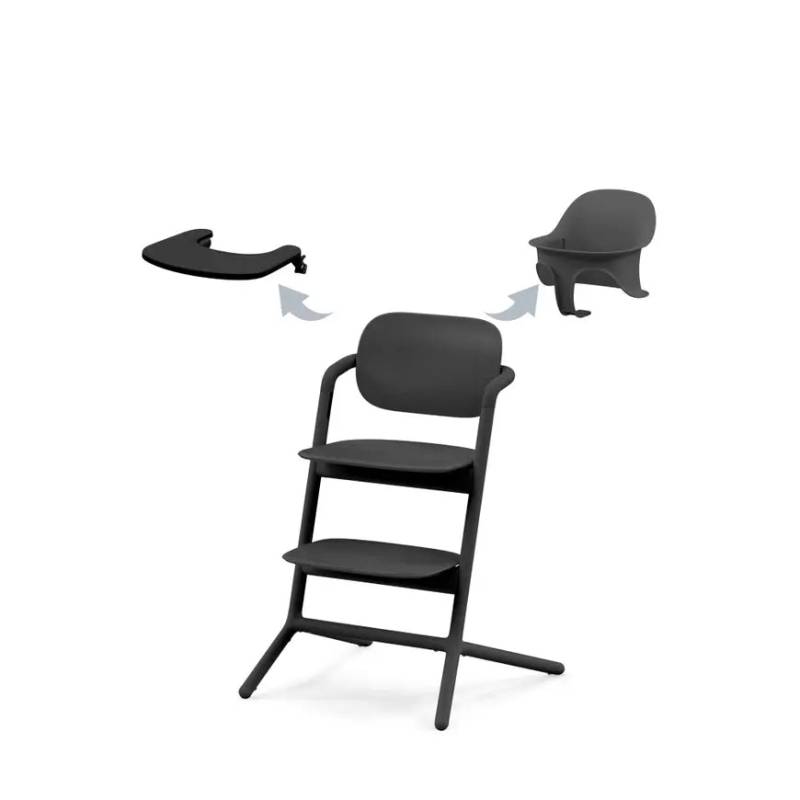 Cybex Lemo Hochstuhl Set Stuhl Kinderstuhl Stunning Black 3in1 Hochstuhl Set B-Ware von Cybex