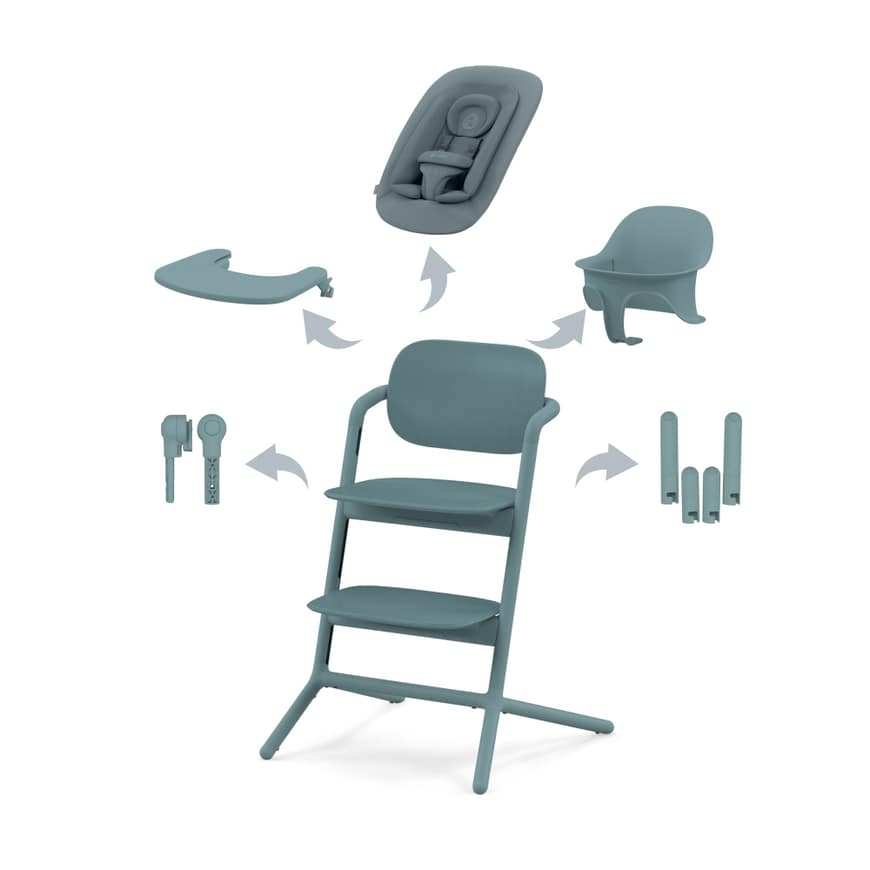 Cybex Lemo Hochstuhl Treppenhochstuhl Babysitz 4in1 Set Stone Blue B-Ware von Cybex