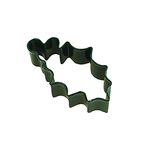 CybrTrayd R & M Holly Leaf 8,3 cm Cookie Cutter Grün mit bunten, langlebig, eingebrannte Polyresin Finish von CybrTrayd