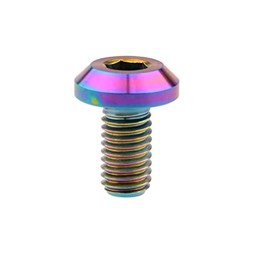 M6/M8 Titanschrauben Motorrad Scheibenbremse Modification Halter Schrauben, Regenbogen, M8X15mm 6 Stück von Cycat