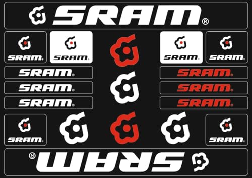 Fahrrad Ersatz Aufkleber Set Selbstklebende Vinyl Aufkleber Kompatibel für Sram Frames Weiß (matt) von CycleShop