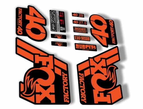 Gabel-Ersatzaufhängungsaufkleber, kompatibel mit Fox 40 Float 2018–19 Serie, Orange (glänzend) von CycleShop