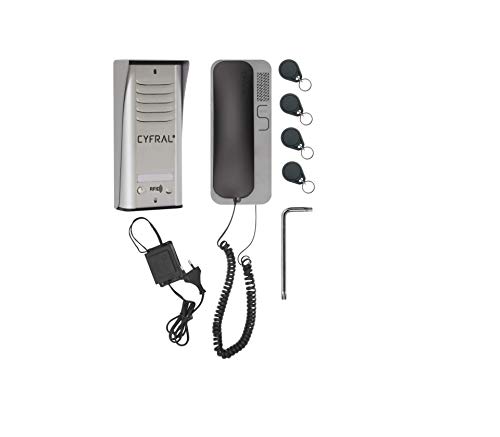 Cyfral Türsprechanlage Gegensprechanlage Cosmo R 1 mit 2-Draht-Anschluss, RFID Leser integriert, Set für eine Familie von Cyfral
