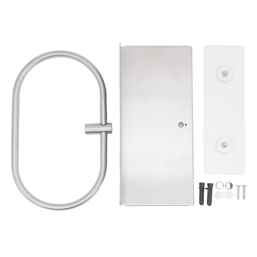 Cygmophing Edelstahl Oval Handtuchhalterhalter Wand montiertes Badezimmer Handtuchregal Silber von Cygmophing
