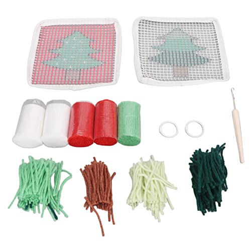 Latch Hook Teppich Kit Buntes Weihnachtsbaummuster DIY Häkelbecher Matte Weich bequemer Latch Haken für Haushalts Weihnachtsdekoration Latch Hook Teppich Kit Buntes Weihnachtsbaummuster DIY Häkelbecher Matte Weich bequemer Latch Haken für Haushalts Weihnachtsdekoration von Cygmophing