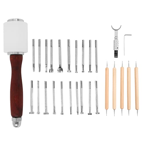 Lederhandwerkswerkzeuge Set Modeling Stifthammer Nähen künstlerische Arbeit Zinklegierung Buche Synthetisches Holz 28pcs für Anfänger fortgeschrittene Benutzer Lederhandwerkswerkzeuge Set Modeling Stifthammer Nähen künstlerische Arbeit Zinklegierung Buche Synthetisches Holz 28pcs für Anfänger fortgeschrittene Benutzer von Cygmophing