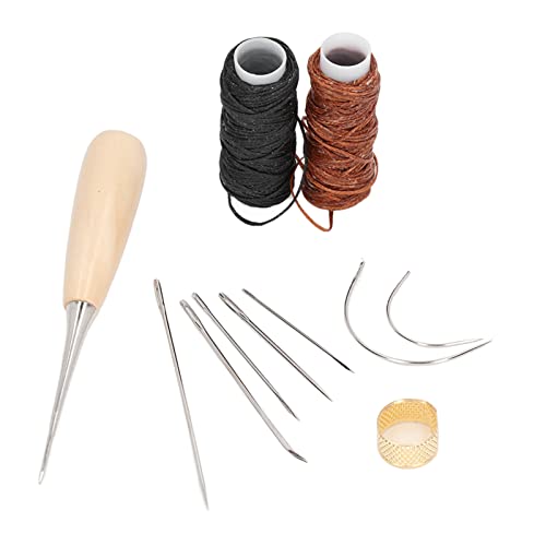 Ledernähtewerkzeuge DIY Edelstahl tragbares Stich -Stick -Kit Wachgewachselte Gewinde Stoff Tarpaulin -Kit für Leathercraft -Nähprojekte Ledernähtewerkzeuge DIY Edelstahl tragbares Stich -Stick -Kit Wachgewachselte Gewinde Stoff Tarpaulin -Kit für Leathercraft -Nähprojekte von Cygmophing
