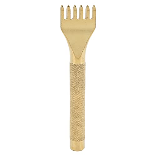 Lederstecker Meißel Edelstahl Schneidertes Gold -DIY -Werkzeug für Lederhandwerk (6 Zähne (4 mm)) von Cygmophing
