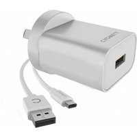 Powerplus usb qc 3.0 18w + usb-c zu usb-a kabel 1.5m - eu weiß von Cygnett