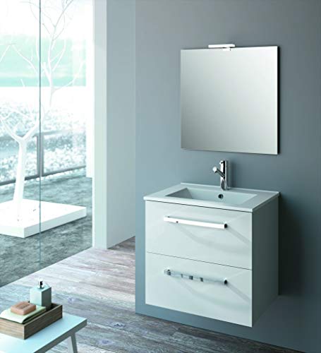 Cygnus Bath Holz-Badewanne, weiß (nur Möbelstück), Spiegel und Wandleuchte Nicht enthalten. Maße für Waschbecken erforderlich 60 cm breit und 45 cm tief von Cygnus Bath