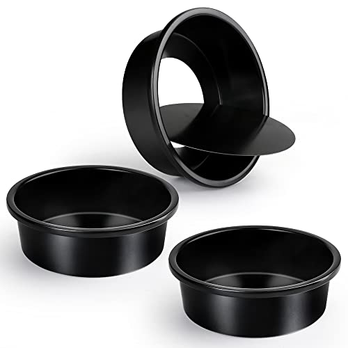 Cyimi Backform Rund mit Hebeboden, 3er Set Runde Kuchenform Ø 15,2 cm, Backform mit Boden Abnehmbar 5cm Tief, Gesund & Ungiftig, Einfach zu reinigen von Cyimi