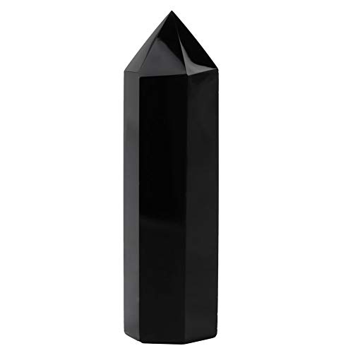 Cyllde 1 X Obsidian-Heilkristallstab – Natürlicher Sechseckiger, Spitzer Stein Für Energieheilung, Polierte Trommelsteine von Cyllde