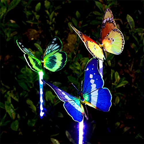 3 Stück LED Solar Landschaft Beleuchtung IP65 Wasserdicht Dekorative Wege Landschaft Lichter Einfache Installation Schmetterling Korrosionsbeständig Langlebig for Haus Garten von Cymwer