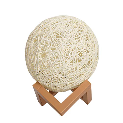 Cymwer Nordische Holztischlampe, USB-Projektion, Rattan-Kugellampe, romantisches Mondlicht, intelligente Stimme for Schlafzimmer, Wohnzimmer Cymwer Nordische Holztischlampe, USB-Projektion, Rattan-Kugellampe, romantisches Mondlicht, intelligente Stimme for Schlafzimmer, Wohnzimmer von Cymwer