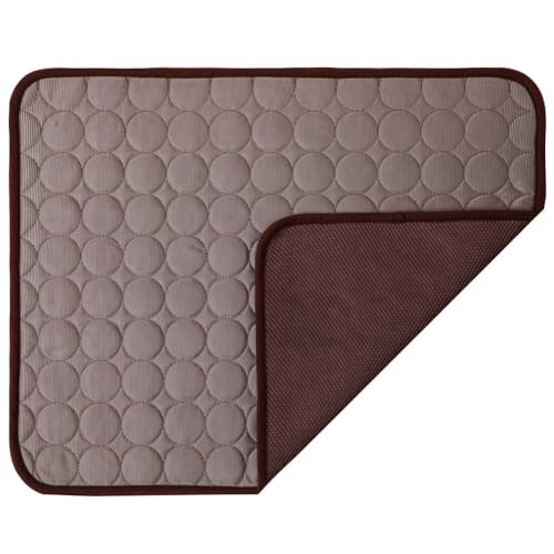 Cymwer Tragbare Kühlmatte for Haustiere, waschbare Kühlunterlage for Hunde & Katzen, Sommermatte for Katzen, geeignet for Transportboxen, Hundehütten und Betten-XL Dunkelbraun Cymwer Tragbare Kühlmatte for Haustiere, waschbare Kühlunterlage for Hunde & Katzen, Sommermatte for Katzen, geeignet for Transportboxen, Hundehütten und Betten-XL Dunkelbraun von Cymwer