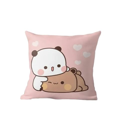 Kawaii Anime Bubu & Dudu Wurfkissen, süßes Cartoon-Katzenkissen für Kinderzimmer und Heimdekoration, Schlafzimmer, Sofa, Bett, modischer Kissenbezug (C,45 x 45 cm) von Cynefoa
