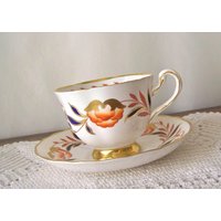 Orangefarbene Vintage Teetasse Mit Untertasse Von Royal Schnürsenkel von CynthiasAttic